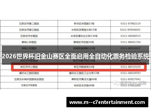 2026世界杯旧金山赛区全面启用全自动化票务检验系统 2026世界杯旧金山赛区全面启用全自动化票务检验系统
